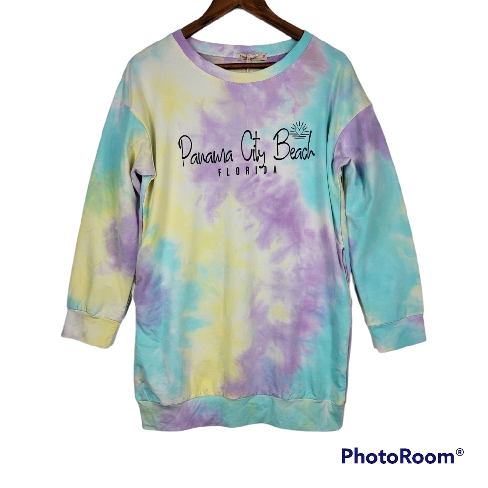 Paradise USA Tie‎ Dye Long Sweatshirt Sz Medium